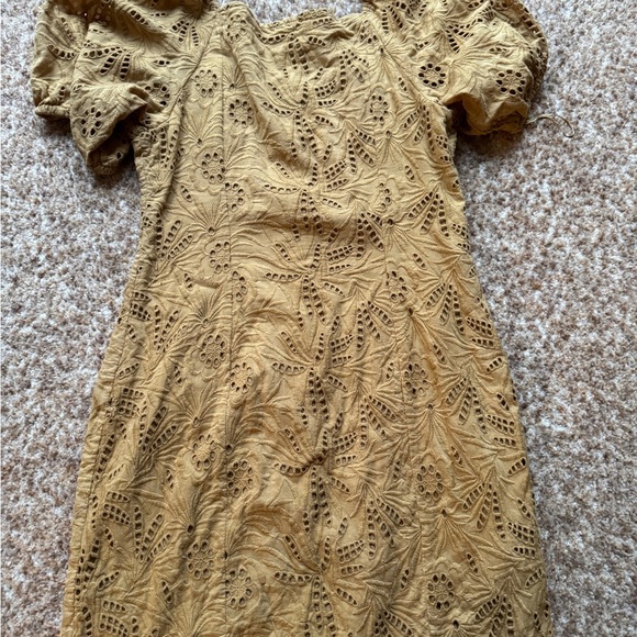 Free People Eyelet cap sleeve button down mini dress Size 2 - Picture 2 of 4